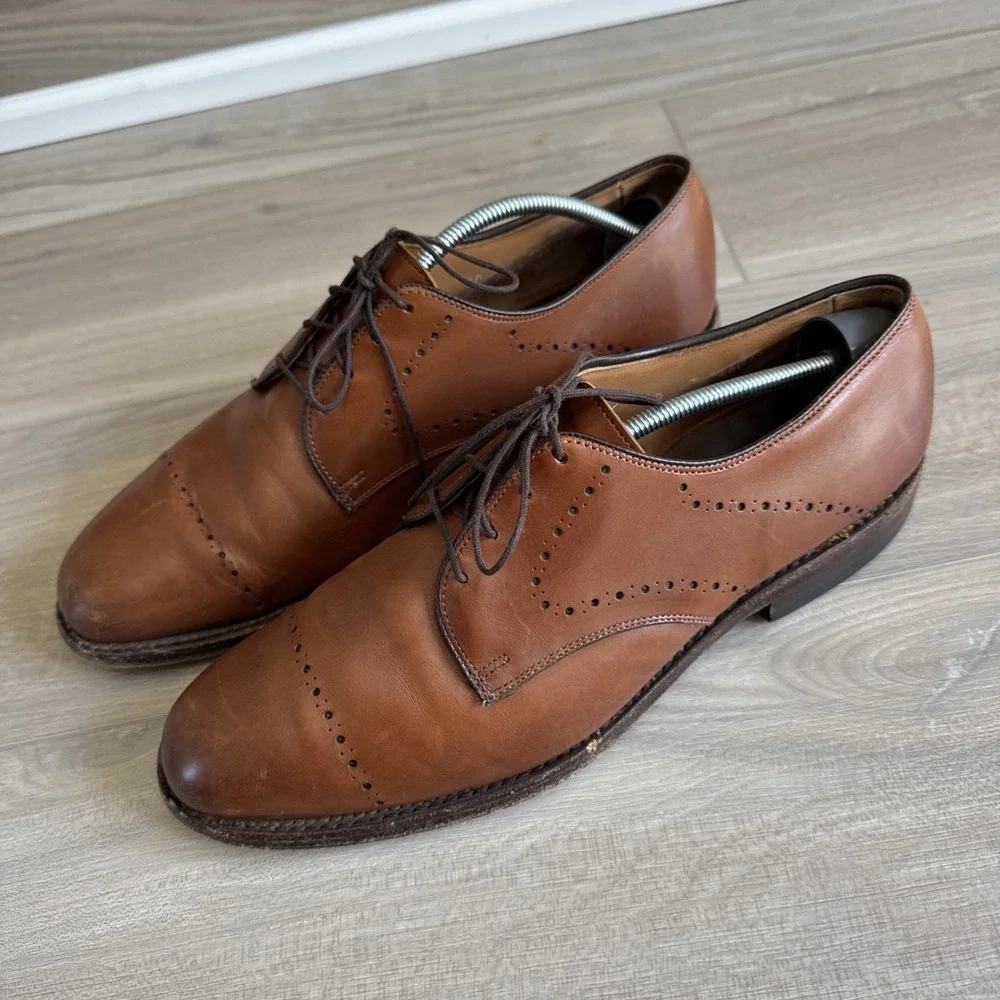 Allen Edmonds Shoes Troy Walnut Chestnut Brown Cap‎ Toe Oxford Dress Men's 10 D